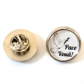 Insigna metalica rotunda cu pin de rever, Pace Voua!